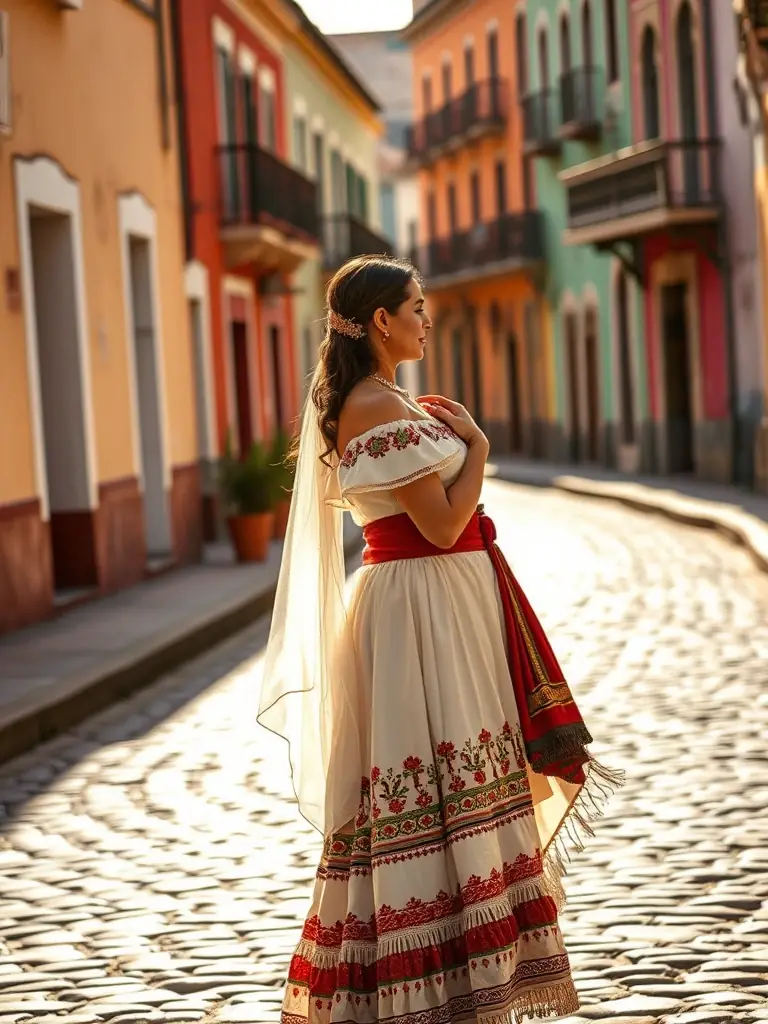 A vibrant image showcasing a scene from a popular Televisa telenovela, capturing the drama and emotion of the show, set against a backdrop of a traditional Mexican town.